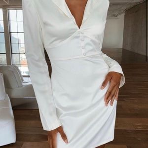 Tiger Mist white satin dress